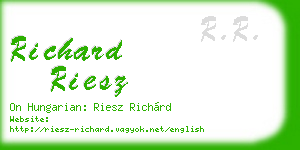 richard riesz business card